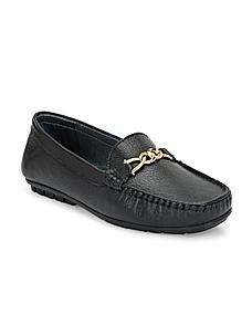 LADY BOSS BY EGOSS BLACK WOMEN BUCKLED LOAFERS