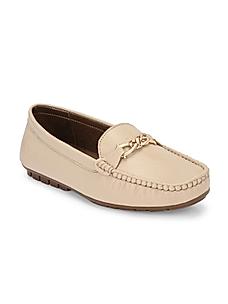 LADY BOSS BY EGOSS BEIGE WOMEN BUCKLED LOAFERS