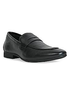 Imperio Black Mens Formal Leather Saddle Slip On Shoes