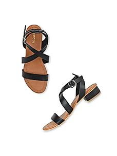 Rocia Black Women Criss Cross Gladiator Sandals