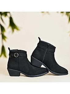 Rocia Black Women Suede Block Heel Boots