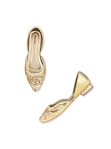 Rocia Gold Women Embroidered Mojris