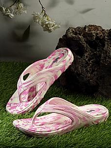 SOLE THREADS PINK WOMEN ORTHO ELITE L MARBLE FLIP FLOPS