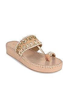 Rocia Rose Gold Women Embroidered Flats