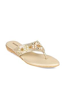 Rocia Gold Women Embroidered Flats