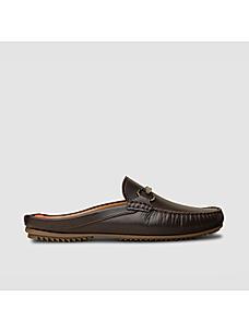 LANGUAGE BROWN MEN LEATHER FENTON MULE