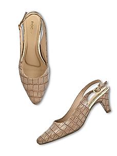 Rocia Beige Women Croco Slingback Pumps