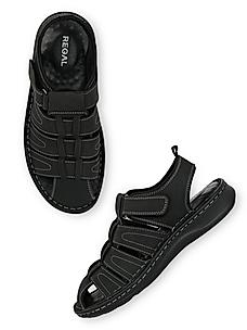 Regal Black Men Fishermen Sandals