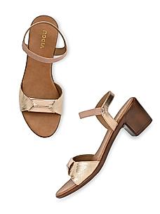 ROCIA Rose Gold Women Block Heel Sandals