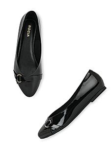 ROCIA Black Women Patent Ballerinas