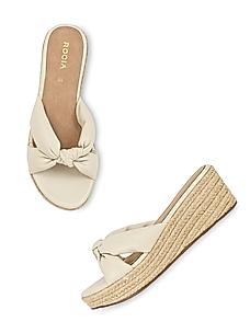 ROCIA Cream Women Knotted Espadrilles