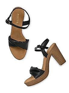 ROCIA Black Women Casual High Heel Sandals