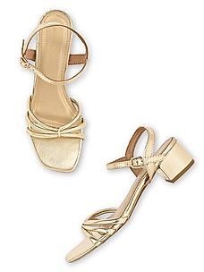 ROCIA Gold Women Block Heel Sandals