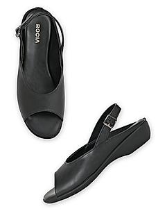 ROCIA Black Women Casual Wedges