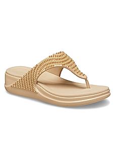 CROCS BEIGE WOMEN BOCA BLING FLIP FLOPS