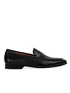 Imperio Black leather loafers with saddle