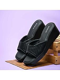 Rocia Black Women Casual Wedge Sandals