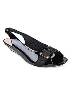 Rocia Black Women Peep Toe Sling Backs