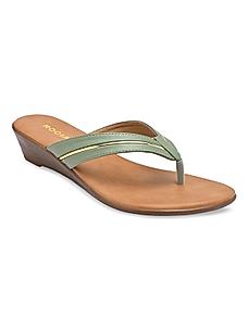 Rocia Green Women Thong Wedges