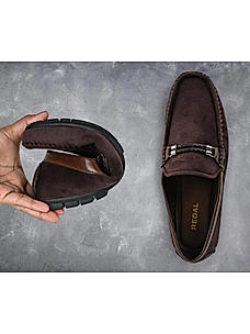 Regal Brown Men Flexible Casual Suede Loafers