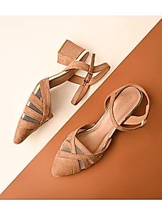 Rocia Beige Women Suede Block Heel Pumps