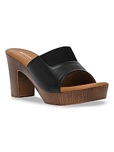 Rocia Black Women Casual High Block Heel Sandals