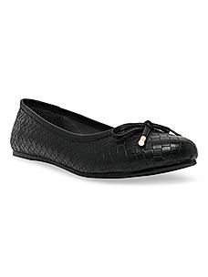 Rocia Black Women Woven Ballerinas