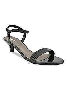 ROCIA Black Women Kitten Heel Patent Sandals