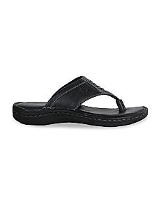 ID Mens Black Thong Sandals