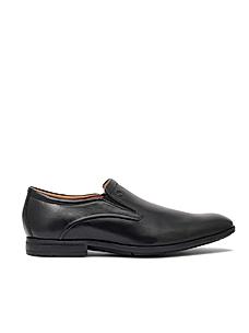 Ruosh Mens Black Colombo Formal Slip On Shoes