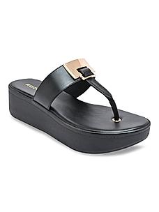 Rocia Black Women Casual Wedge Sandals