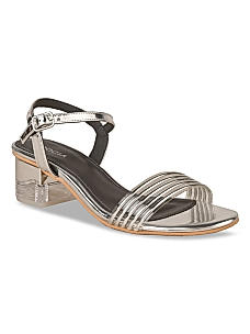 Rocia Silver Women Vinyl Block Heel Sandal