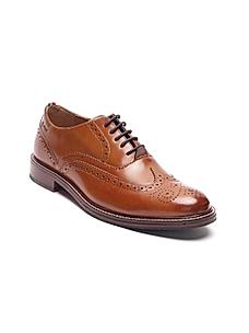 GABICCI TAN MEN ARISTA LONGWING BROGUE FORMAL LACE UP LEATHER SHOES