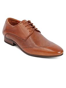 GABICCI TAN MEN DEBONAIR DERBY FORMAL LACE UP LEATHER SHOES