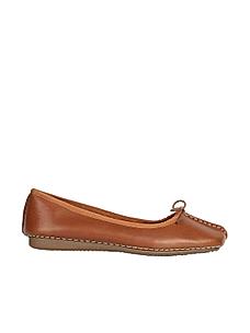 Clarks Tan Womens Freckle Ice Ballerina Shoes