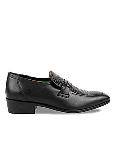 Zuccaro Black leather formal shoes with metal ornament
