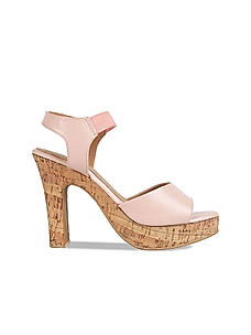 Rocia Pink buckle strap block heels