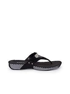 Rocia Black Women's Casual Open Toe Flat Sandals