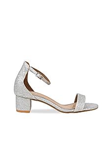 Rocia Silver ankle strap block heels