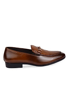 Imperio Tan Men Textured Leather Formal Shoes