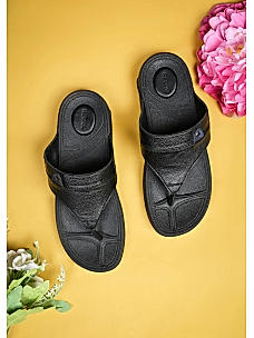 Regal Black Men Leather Comfort Sandals
