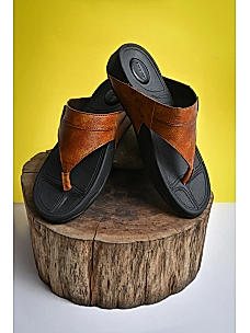 Regal Tan Men Leather Comfort Sandals