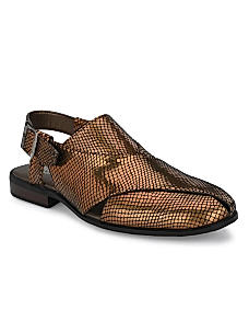 Egoss Copper Men Peshawari Leather Sandals
