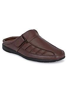 Egoss Brown Men Leather Sandals