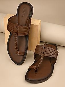 Regal Brown Men Ethnic Kolhapuri Sandals