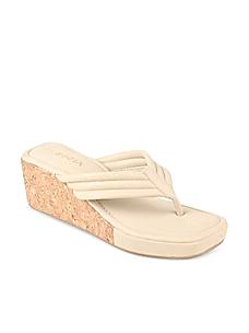 Rocia Beige Women Casual Quilted Wedges