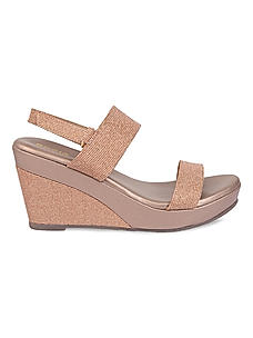 Rocia Rose Gold Women Shimmer High Heeled Wedges