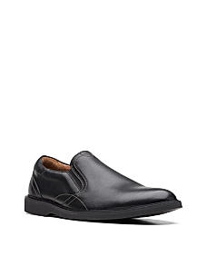 Clarks Mens Malwood Easy Black Leather Formal Slip On Shoes