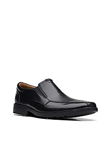 Clarks Mens Clarkslite Ave Black Leather Formal Slip On Shoes