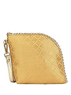 ROCIA Antique Gold Women Small Brocade Wristlet